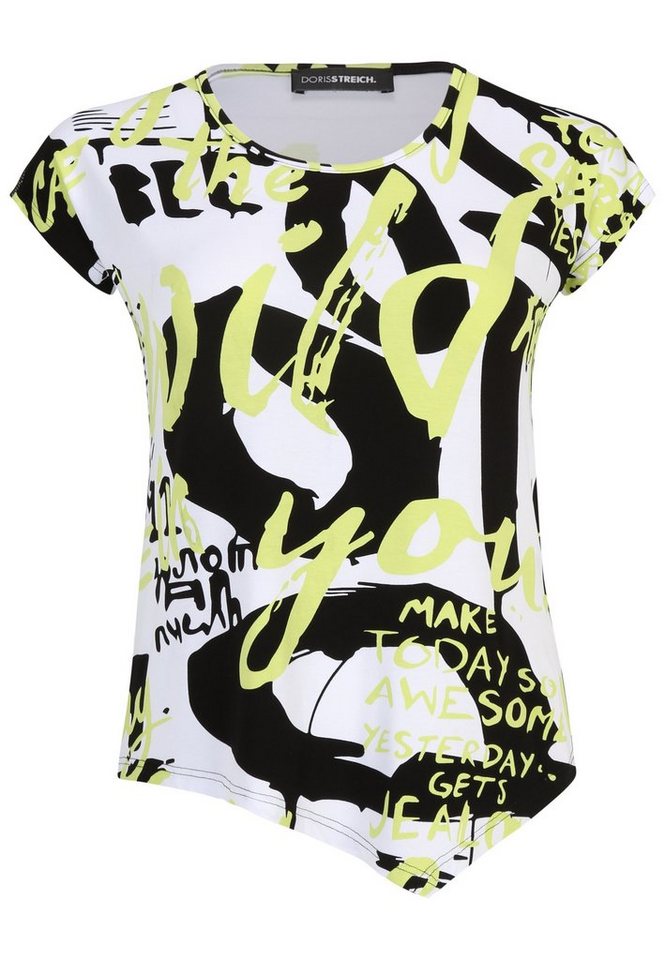 Doris Streich T-Shirt T-Shirt mit asymmetrischem Saum mit modernem Design von Doris Streich