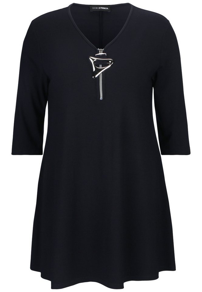 Doris Streich Tunika Long-Shirt mit Reißverschluss mit Reißverschluss von Doris Streich