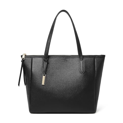 DORIS&JACKY Echtleder-Tragetasche Handtasche für Damen, Designer-Schultertasche mit Griff oben, Größe M, 1-schwarz, Large, Tragetasche aus Leder von Doris&Jacky