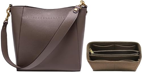 DORIS&JACKY Hobo-Tasche aus echtem Leder für Damen, Designer-Schultertasche und Umhängetasche mit abnehmbarem breitem Riemen, Medium von Doris&Jacky