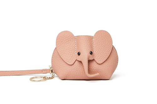 Doris&Jacky Leder Geldbörse Mini Elefant Schlüsselhalter Beutel Tasche mit Schlüsselanhänger, 5-pink, Münzgeldbörse von Doris&Jacky