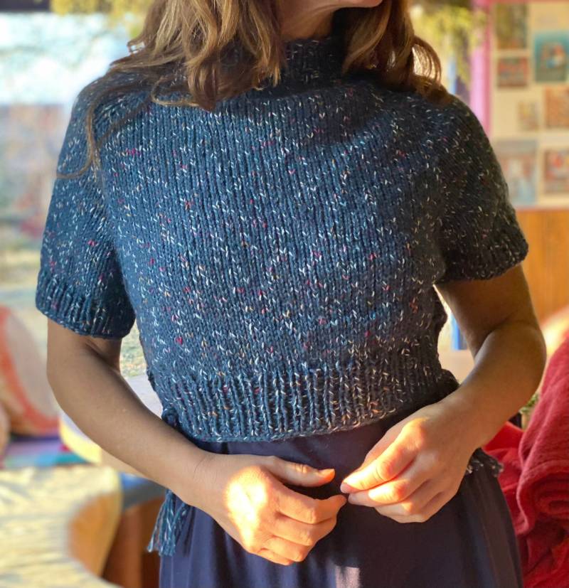 Handgestrickter Kurzarm-Pullover von DorisQuan