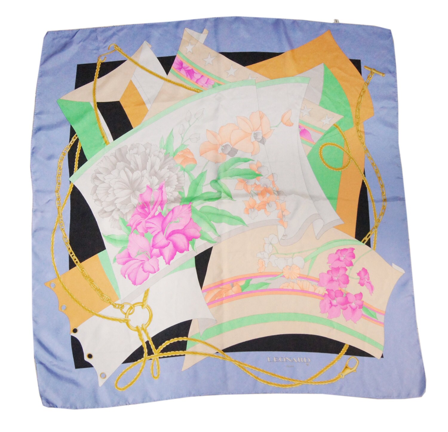 Leonard Paris Seidentuch, Flora Print, Schönen Seidenschal, Leonard Seide Dcarf, Jahrgang Schal, Free Shipping von DorisVintage