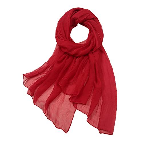 Dorjuli Damen Schal Stola Halstuch Sommerschals- Einfarbig Schal Eleganter Boho Schulter-Tuch Schals für Frauen Leichter Seidenschals Damen eide Leicht Seidentuch Bandana von Dorjuli