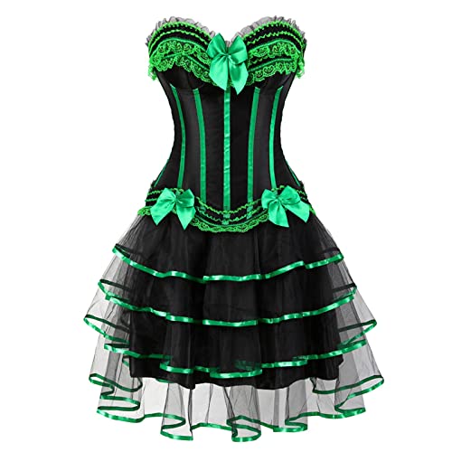 Dorjuli Halloween Kleid Damen, Ballkleid Vintage Renaissance Cosplay Kostüm Punk Kleid Gothic Kostüm Festlich Abendkleider Party Halloween Rave Kostüme von Dorjuli