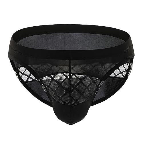 Dorjuli Slip Herren Unterwäsche Männer Slips mit Ausbuchtung Pouch Unterwäsche für Mann Suspensorium Unterwäsche G-String Microfaser Transparent Low-Rise Unterwäsche von Dorjuli