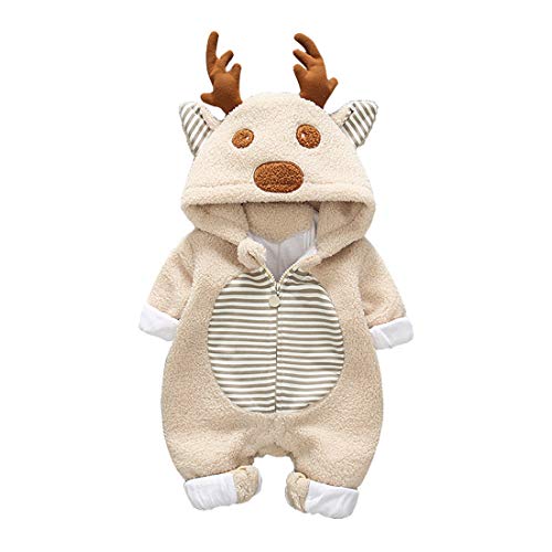 DorkasDE Baby Strampler Neugeborene Kleinkinder Strampleranzug Overall Cartoon Jumpsuit Frühling Herbst Babykleidung mit Kapuze von DorkasDE