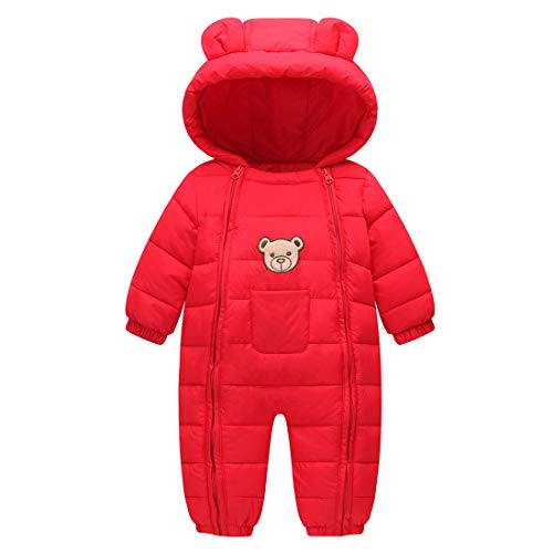 DorkasDE Baby Strampler Schneeanzug Junge Mädchen Overall Jumpsuit Winter Babykleidung mit Kapuze von DorkasDE