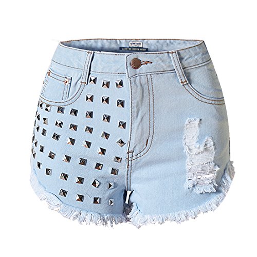 DorkasDE Damen Hotpants Jeans Shorts Kurze Denim Hosen Fransen Verarbeiten Mädchen Shorts mit Quaste von DorkasDE