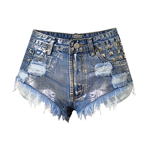 DorkasDE Damen Hotpants Jeans Shorts Kurze Denim Hosen Fransen Verarbeiten Mädchen Shorts mit Quaste von DorkasDE