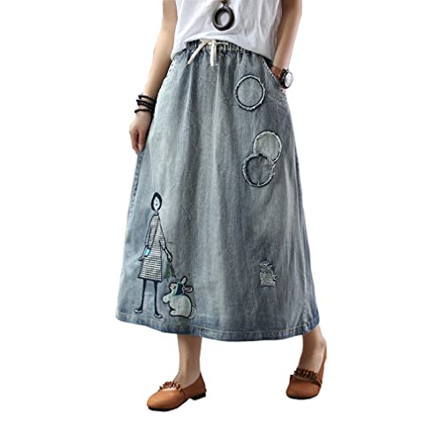 DorkasDE Damen Jeansrock Denim Rock Hohe Taille Vintage Langer Sommer Rock DorkasDE Damen Jeansrock Denim Rock Hohe Taille Vintage Langer Sommer Rock von DorkasDE