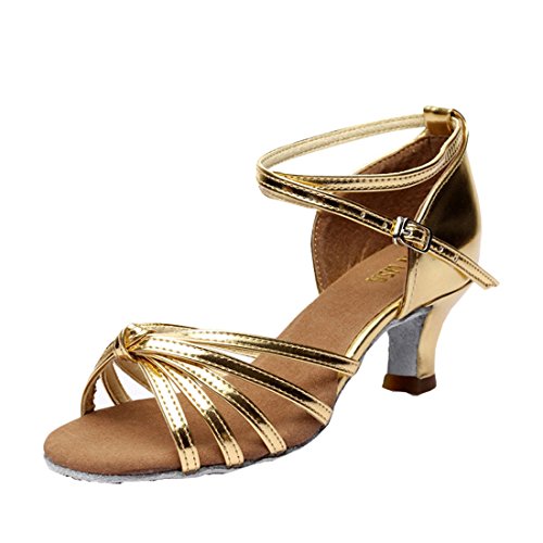 DorkasDE Damen Mädchen Tanzschuhe Latein Tanzschuhe Ballsaal Latein Tanz Schuhe mit 5/7cm Absatz von DorkasDE