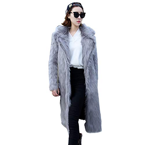 DorkasDE Damen Pelz Mantel Fellmantel Kunstpelz Jacke Lang Warm Winterjacke von DorkasDE