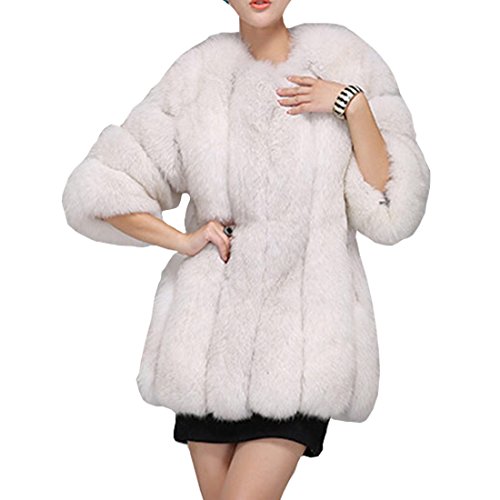 DorkasDE Damen Pelz Mantel Fellmantel Kunstpelz Jacke Warm Winterjacke von DorkasDE