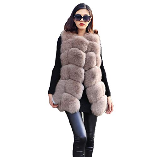 DorkasDE Damen Pelz Weste Jacke Kunstpelz Weste Warm Ärmellos Winterjacke Felljacke von DorkasDE