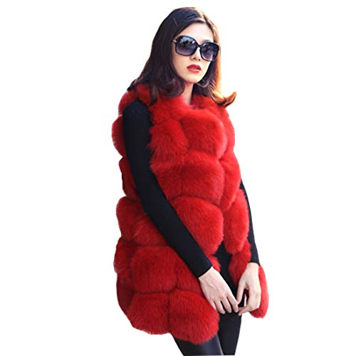 DorkasDE Damen Pelz Weste Jacke Kunstpelz Weste Warm Ärmellos Winterjacke Felljacke von DorkasDE
