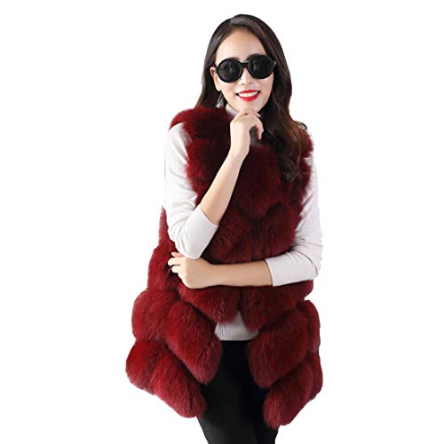 DorkasDE Damen Pelz Weste Jacke Kunstpelz Weste Warm Ärmellos Winterjacke Felljacke von DorkasDE