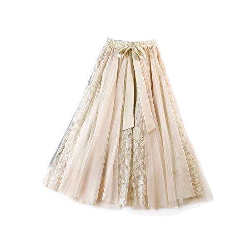 DorkasDE Damen Mädchen Gefalteter Schlank Mesh Rock Mit Hoher Taille - Elastischer Taillen-Rock für Den Sommer von DorkasDE