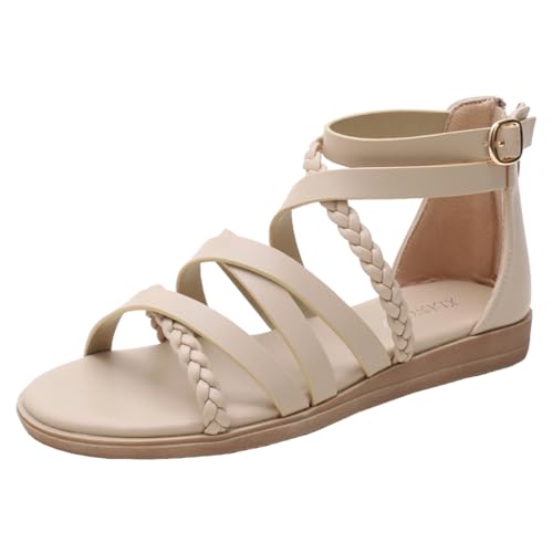 DorkasDE Damen Sandalen Sandaletten Sommerschuhe Bohemia Flache Sandalen Strandschuhe von DorkasDE