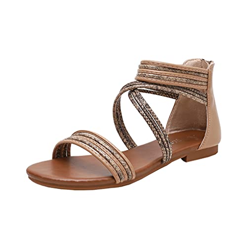DorkasDE Damen Sandalen Sandaletten Sommerschuhe Bohemia Flache Sandalen Strandschuhe von DorkasDE