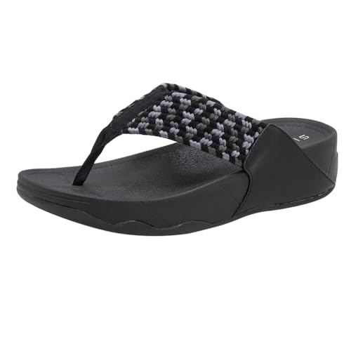 DorkasDE Damen Sandalen flip Flops Flach Zehentrenner Sommerschuhe Strandschuhe(Schwarz,EU38,Etikett39,Fulänge24,5cm) von DorkasDE