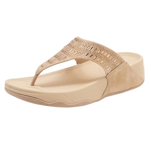 DorkasDE Damen Sandalen flip flops Flach Zehentrenner Sommerschuhe Strandschuhe(Aprikose,EU38,Etikett39,Fulänge24,5cm) von DorkasDE