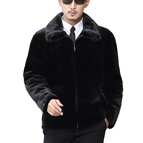 DorkasDE Herren Pelz Mantel Fellmantel Kunstpelz Jacke Warm Winterjacke von DorkasDE