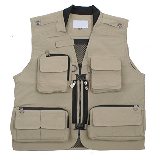 DorkasDE Herren Weste Outdoor Ärmellos Weste Hundesport Arbeitsweste Angeln Foto Reise Cargo Outwear Multi Pockets von DorkasDE