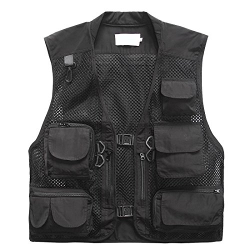 DorkasDE Herren Weste Outdoor Angeln Foto Reise Cargo Weste Ärmellos Outwear Multi Pockets von DorkasDE