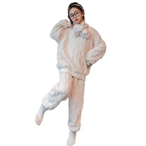 DorkasDE Mädchen Schlafanzug Pyjama Hausanzug Heimbekleidung Flanell Kostüme Pyjama Set von DorkasDE