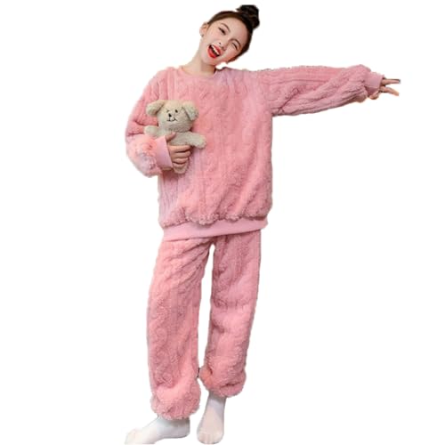 DorkasDE Mädchen Schlafanzug Pyjama Hausanzug Heimbekleidung Flanell Kostüme Pyjama Set von DorkasDE