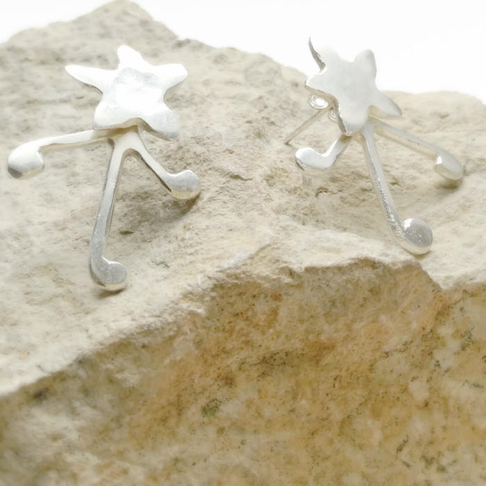 Silber Stern Ohrstecker & Starburst Ohrringe, 925 Sterling Silber, 2 in 1 Ohr Cuffs Wandelbare Ohrringe Silber Stern Ohrstecker & Starburst Ohrringe, 925 Sterling Silber, 2 in 1 Ohr Cuffs Wandelbare Ohrringe von DormouseDesigns