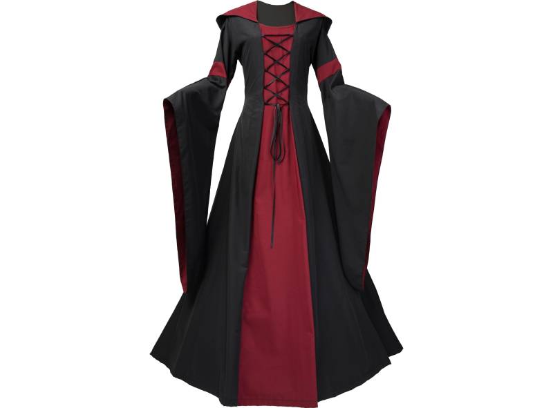 Dornbluth Karneval Halloween Renaissance Mittelalter Mittelalterliches Damen Kleid Gewand Robe Josephine Schwarz-Bordeux Made in Germany von Dornbluth