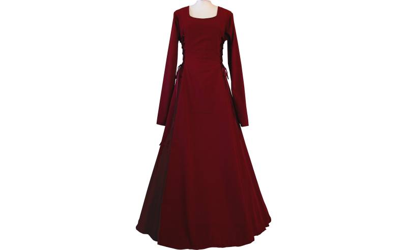 Dornbluth Karneval Larp Halloween Cosplay Renaissance Mittelalter Mittelalterlich Damen Kleid Gewand Robe Eleonore Bordeaux Made in Germany von Dornbluth
