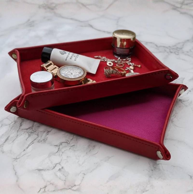 Schmuck Oder Münzfach Für Unterwegs Zu Hause. Leder Mit Wildlederfutter - Dorney Handmade von DorneyHandmade