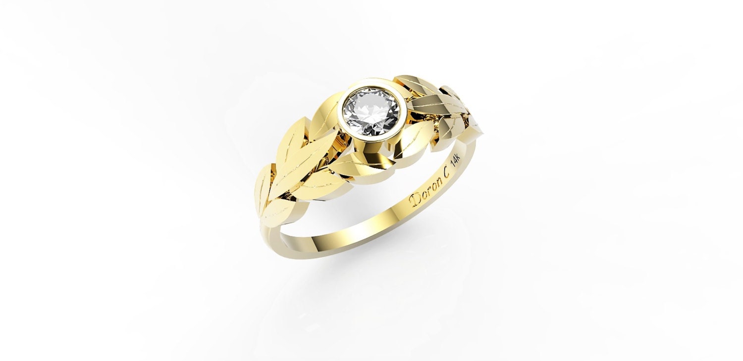 Blätter Verlobungsring, Dc1012 von DoronJewelry