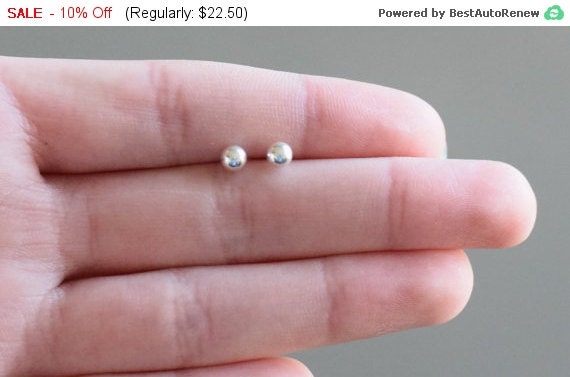 Silber Ohrstecker 3 Mm Kugel Ohrstecker von DoronJewelry