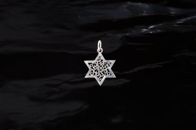 sterling Silber Davidstern Halskette Zierliche Filigrane Magen David von DoronJewelry
