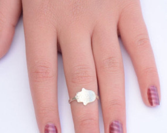 sterling Silber Filigrane Hamsa Ring Einzigartige Blessing Schmuck von DoronJewelry