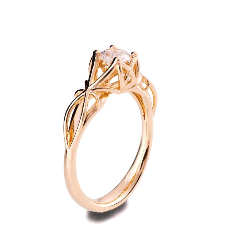 Set Aus 18K Rose Gold Ring Mit Moissanit von DoronMeravWeddings