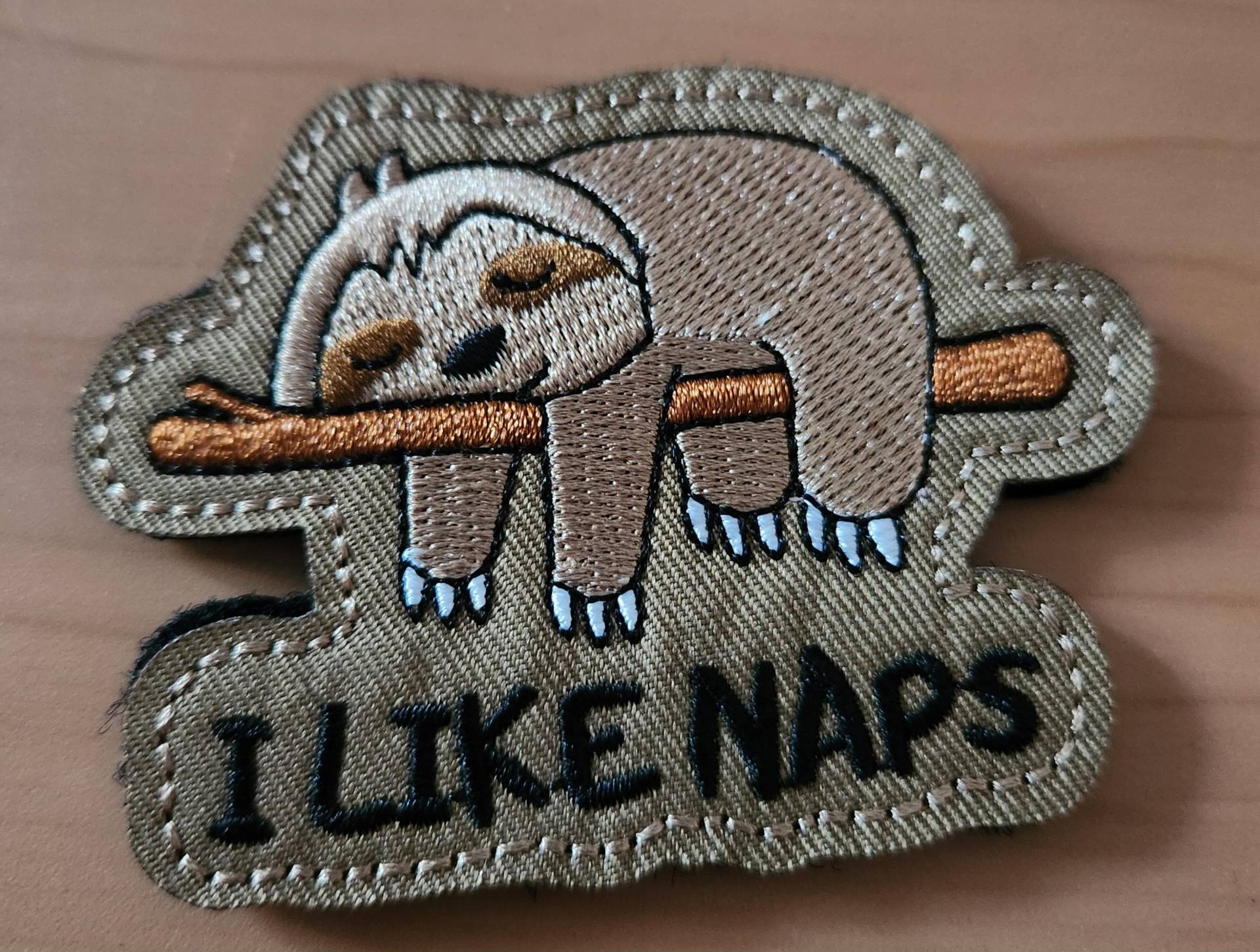Aufnäher "I Like Naps" - Faultier Patch Mit Klett von DorosHandmadeShop