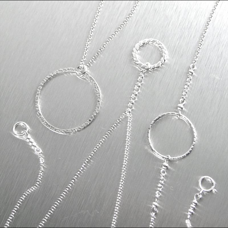 925 Sterling Silber Kreis Halskette, Offene Ring Karma Zierliche Anhänger Schichtung Jeden Tag Schmuck von DorotaJewelry