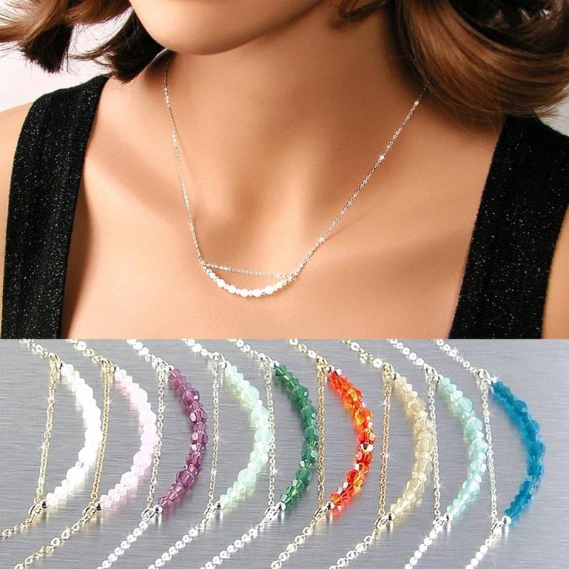 Opal Kristall Halskette, Seltene Swarovski Perlen, 925 Sterling Silber, 14K Gold Fill, Grün Blau Weißer Opal, Rosa Lila Oktober Schmuck von DorotaJewelry