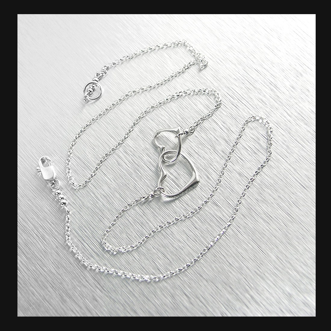 sterling Silber Herz Unendlichkeit Anhänger Halskette, Ewigkeit Zwei Floating Heart Einheit Doppel Charm, Valentinstag Geschenk Schmuck von DorotaJewelry