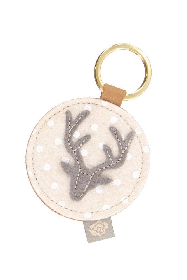 Dorothee Lehnen Handtasche Schlüsselanhänger - HIRSCH - beigemeliert, braunmeliert, hellgrau von Dorothee Lehnen