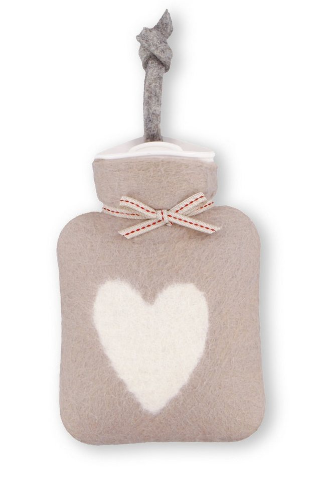 Dorothee Lehnen Wärmflasche Mini-Wärmflasche - HERZ - mango, nebel, weiß/beige von Dorothee Lehnen