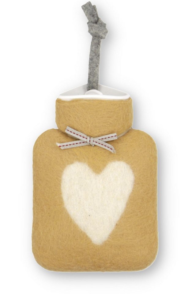 Dorothee Lehnen Wärmflasche Mini-Wärmflasche - HERZ - mango, nebel, weiß/beige von Dorothee Lehnen