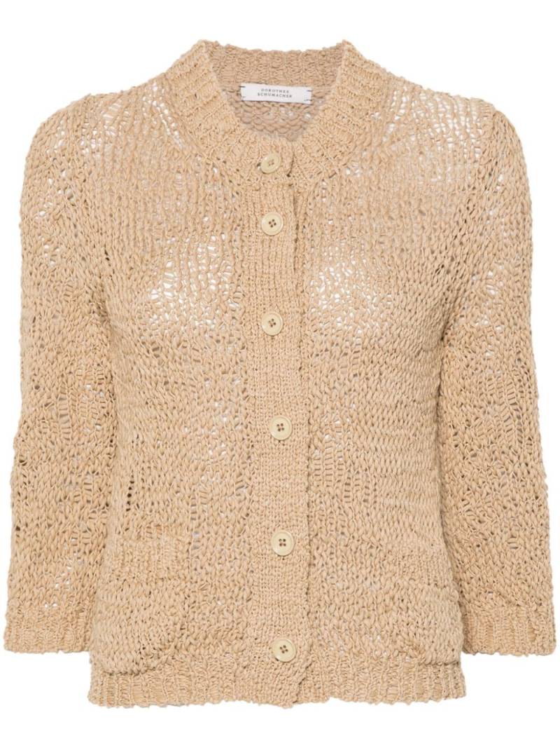 Dorothee Schumacher Cropped-Cardigan in Lochstrick - Nude von Dorothee Schumacher