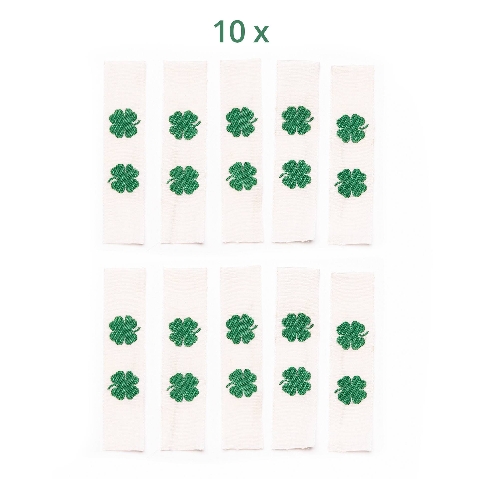 Webetikett Mit Motiv "Kleeblatt" Aus 100 % Baumwolle Zum Einnähen - 15 Mm X 58 10 Stück | Made in Germany von Dortex2Go