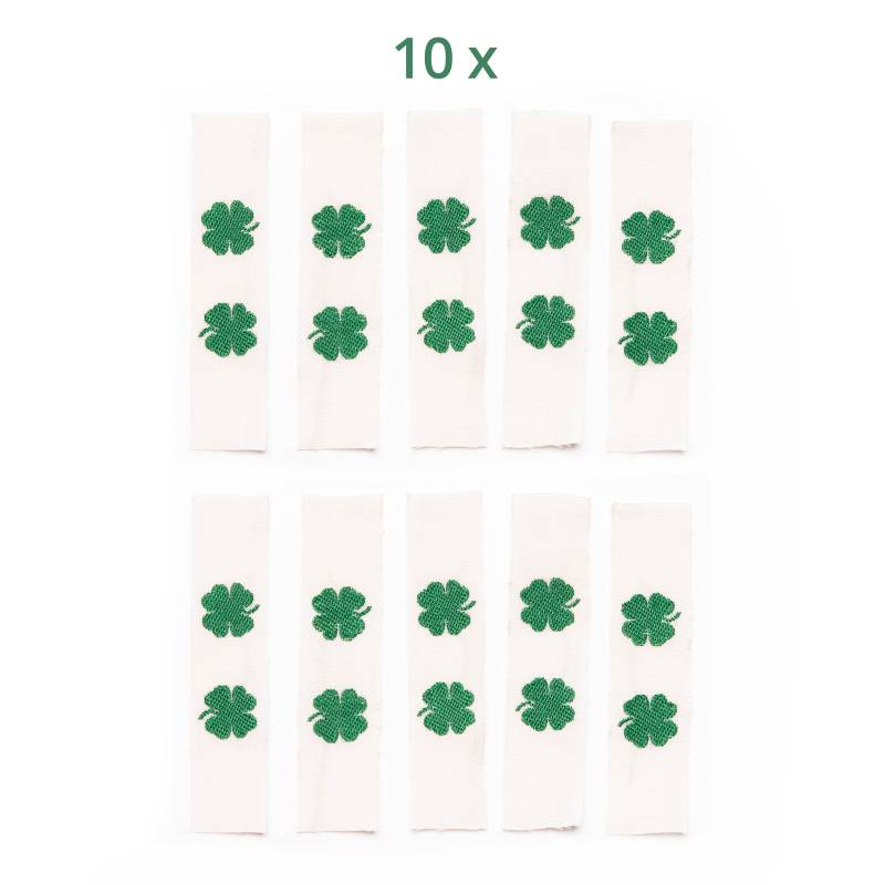 Webetikett Mit Motiv "Kleeblatt" Aus 100 % Baumwolle Zum Einnähen - 15 Mm X 58 10 Stück | Made in Germany von Dortex2Go